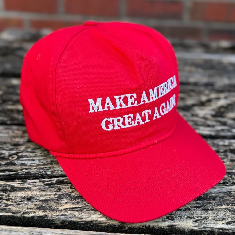 NWT Cali-Fame Headwear Make America Great Again Adjustable Red MAGA Hat USA T4